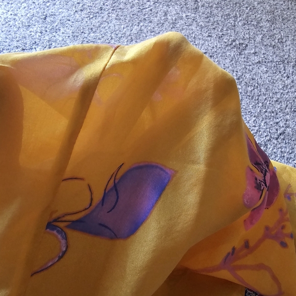 Vanessa Virginia Anthro Maximalist Silk Floral Cottagecore Boho midi dres sz L - Picture 8 of 10